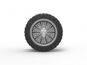 Rear slab semi wheel for pickup Scale 1 to 25 3D 프린트 모델