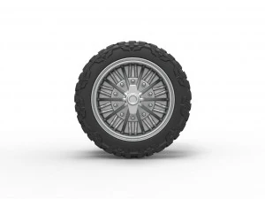 Rear slab semi wheel for pickup Scale 1 to 25 3D Print Model