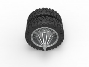 Rear slab semi wheel for pickup Scale 1 to 25 3D 프린트 모델