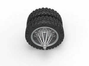 Rear slab semi wheel for pickup Scale 1 to 25 3D Print Model