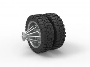 Rear slab semi wheel for pickup Scale 1 to 25 3D Print Model