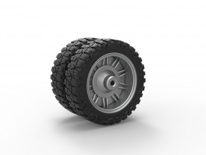 Rear slab semi wheel for pickup Scale 1 to 25 3D 프린트 모델