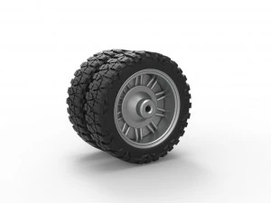 Rear slab semi wheel for pickup Scale 1 to 25 3D Print Model