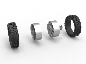 Rear slab semi wheel for pickup Scale 1 to 25 3D 프린트 모델