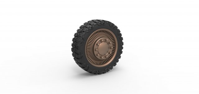 Front wire semi wheel for pickup Scale 1 to 25 Modèles 3D en vedette .c4d .max .obj .3ds .fbx .stl .blend 