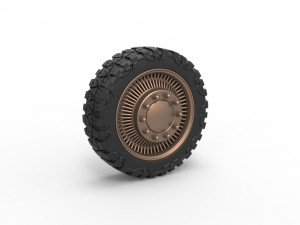 Front wire semi wheel for pickup Scale 1 to 25 3D Print Model