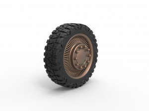 Front wire semi wheel for pickup Scale 1 to 25 Modèles 3D en vedette