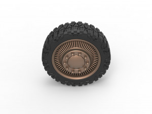 Front wire semi wheel for pickup Scale 1 to 25 Modèles 3D en vedette