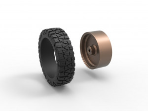 Front wire semi wheel for pickup Scale 1 to 25 Modèles 3D en vedette