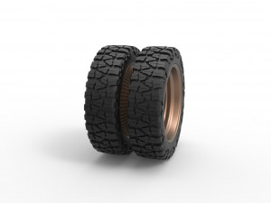 Rear wire semi wheel for pickup Scale 1 to 25 3D Принт Модель