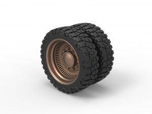 Rear wire semi wheel for pickup Scale 1 to 25 3D Принт Модель