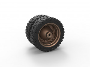 Rear wire semi wheel for pickup Scale 1 to 25 3D Принт Модель