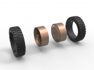 Rear wire semi wheel for pickup Scale 1 to 25 3D Принт Модель