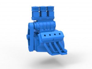 Engine V8 for vintage Monster truck Scale 1 to 25 3Dプリントモデル