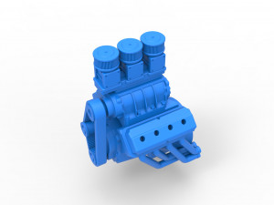 Engine V8 for vintage Monster truck Scale 1 to 25 3D Print Model