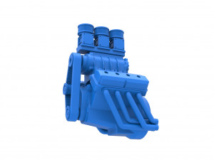 Engine V8 for vintage Monster truck Scale 1 to 25 3D Print Model