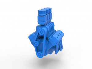 Engine V8 for vintage Monster truck Scale 1 to 25 3D Print Model