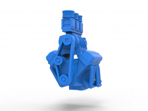 Engine V8 for vintage Monster truck Scale 1 to 25 3D Print Model