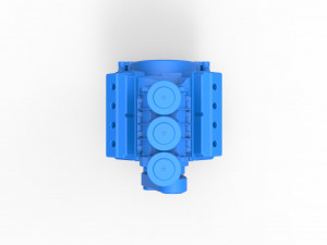 Engine V8 for vintage Monster truck Scale 1 to 25 3D Print Model