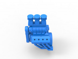 Engine V8 for vintage Monster truck Scale 1 to 25 3D Print Model