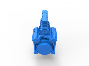 Engine V8 for vintage Monster truck Scale 1 to 25 3D Print Model