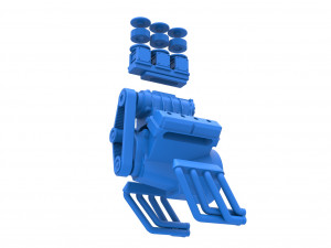 Engine V8 for vintage Monster truck Scale 1 to 25 3D Print Model