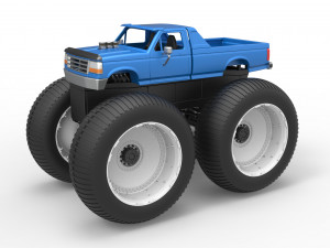 Vintage Monster Truck Scale 1 to 25 3D प्रिंट मॉडल