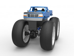 Vintage Monster Truck Scale 1 to 25 3D Принт Модель