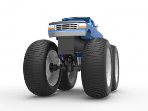 Vintage Monster Truck Scale 1 to 25 3D Print Model