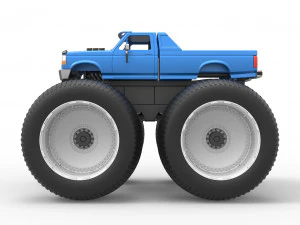 Vintage Monster Truck Scale 1 to 25 3D Print Model