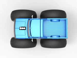 Vintage Monster Truck Scale 1 to 25 3D Print Model