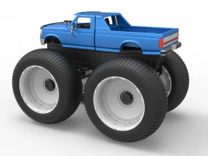 Vintage Monster Truck Scale 1 to 25 3D Print Model