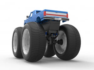 Vintage Monster Truck Scale 1 to 25 3D Print Model