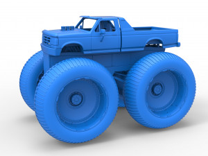 Vintage Monster Truck Scale 1 to 25 3D Принт Модель