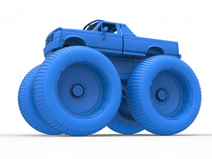 Vintage Monster Truck Scale 1 to 25 3D Print Model