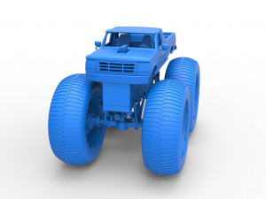 Vintage Monster Truck Scale 1 to 25 3D Принт Модель