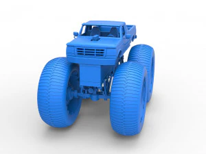 Vintage Monster Truck Scale 1 to 25 3D Print Model