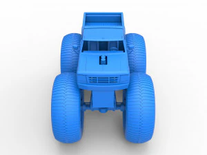 Vintage Monster Truck Scale 1 to 25 3D Print Model