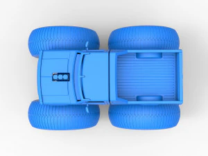 Vintage Monster Truck Scale 1 to 25 3D Print Model