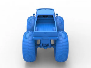 Vintage Monster Truck Scale 1 to 25 3D Print Model
