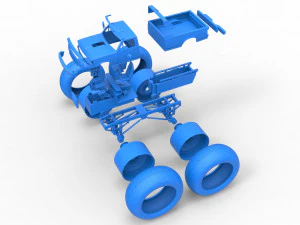 Vintage Monster Truck Scale 1 to 25 3D Print Model