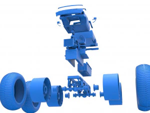 Vintage Monster Truck Scale 1 to 25 3D Print Model