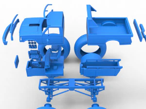 Vintage Monster Truck Scale 1 to 25 3D Print Model