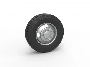 4 Hole front wheel of old school truck Scale 1 to 25 3D Print Model