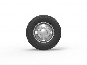 4 Hole front wheel of old school truck Scale 1 to 25 3D Принт Модель