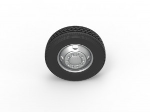 4 Hole front wheel of old school truck Scale 1 to 25 3D Принт Модель