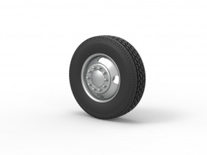 4 Hole front wheel of old school truck Scale 1 to 25 3D Принт Модель