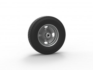 4 Hole front wheel of old school truck Scale 1 to 25 3D Принт Модель