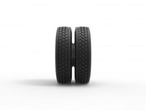 4 Hole rear double wheel of old school truck Scale 1 to 25 Modelo de impresión 3D