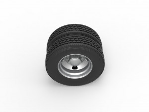 4 Hole rear double wheel of old school truck Scale 1 to 25 Modelo de impresión 3D